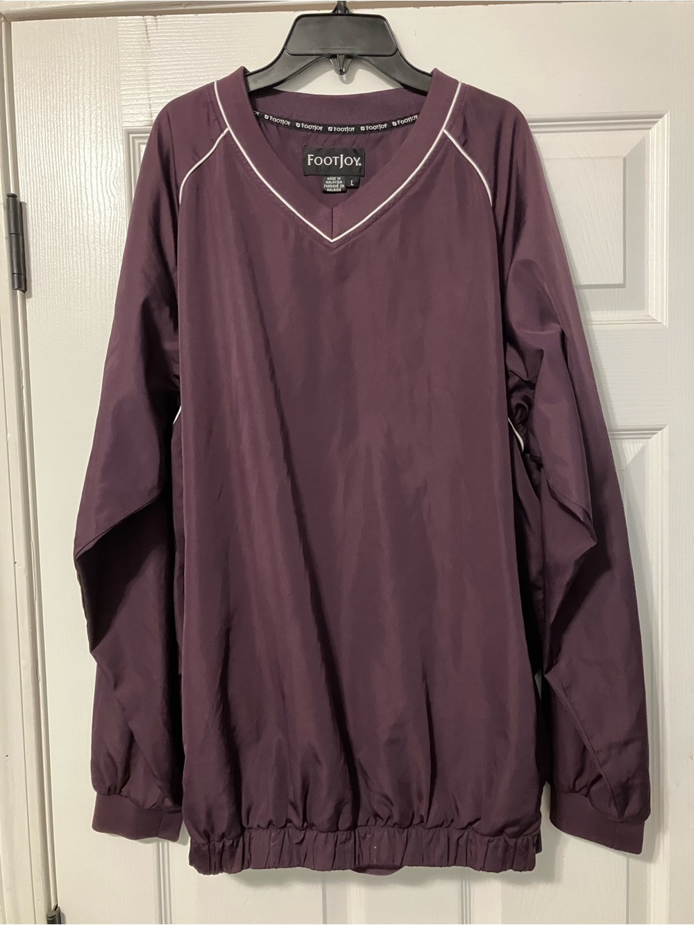 Footjoy V-Neck Pull Over Windbreaker Plum-Purple Mens Size L *See Photos*